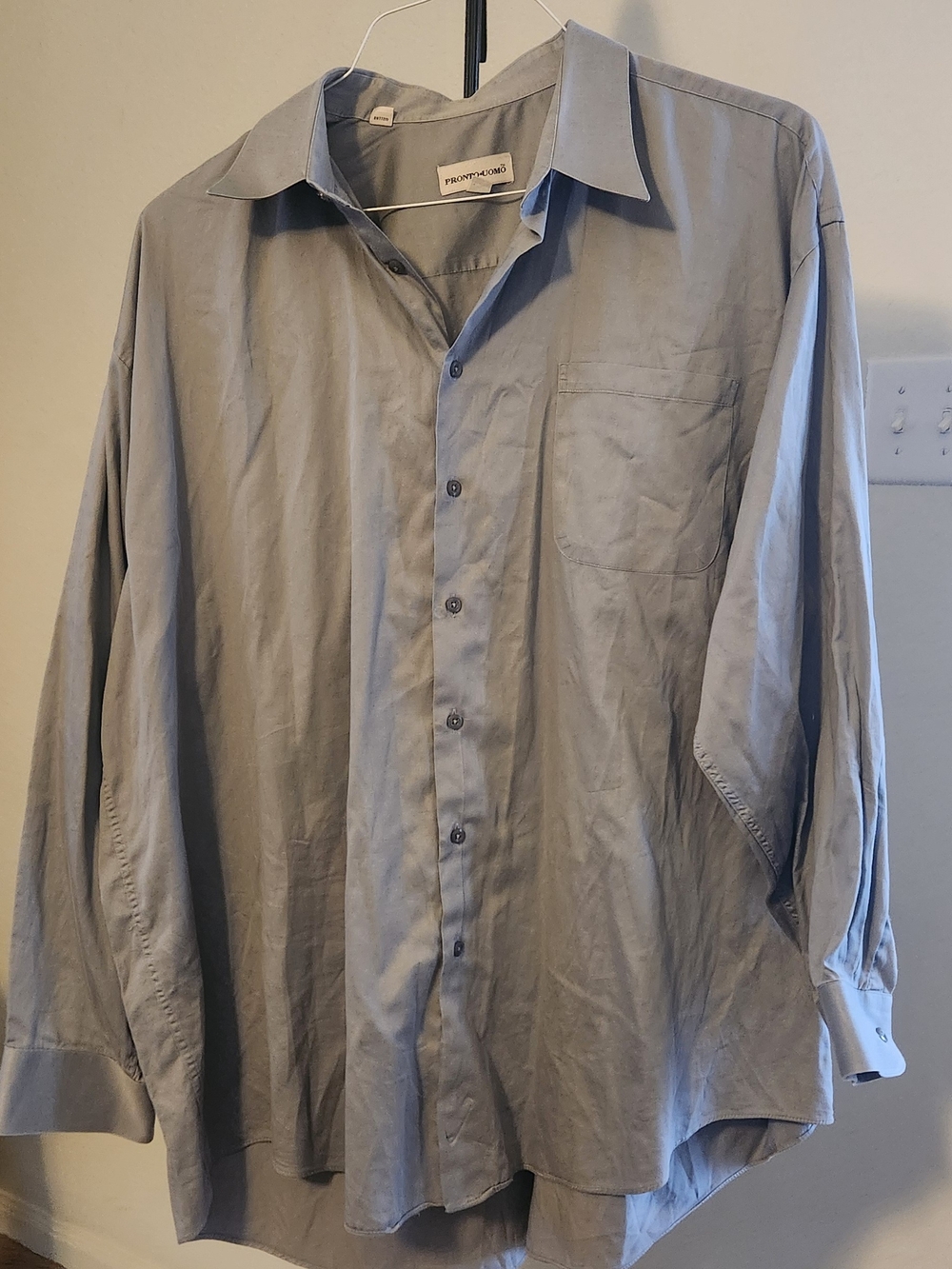 Pronto Uomo Light Gray Dress Shirt with Point Collar